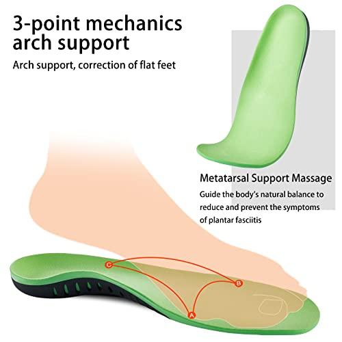 DONQE Arch Support Insoles (220+lbs) Plantar Fasciitis relief Insoles for Flat Feet, Work Boot Insoles, Memory Foam Shoe Inserts for Running and Hiking, Gel Orthotic Insoles for Men & Women