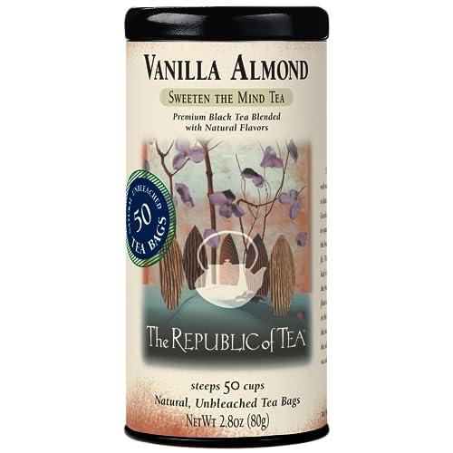 The Republic of Tea The Republic of Tea — Vanilla Almond Black Tea Tin, 50 Tea Bags, Naturally Caffeinated