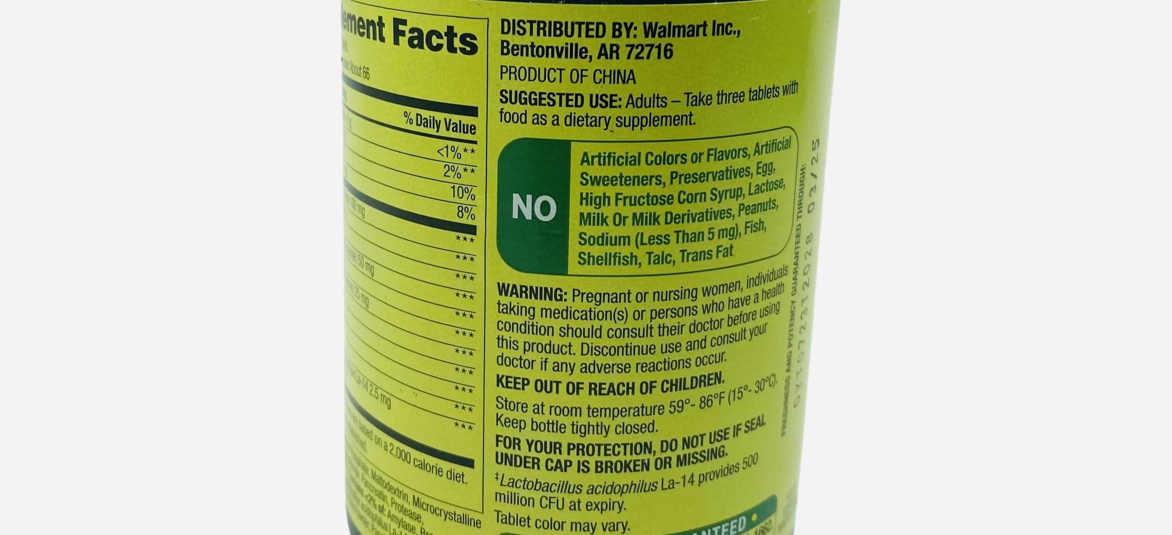 Spring Valley Spring Valley Probiotic Multi-Enzyme Digestive Formula Tablets, 200 Count