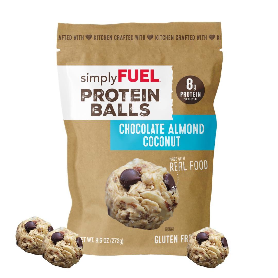 simplyFUEL simplyFUEL Whole Food Protein Balls with Probiotics - Chocolate Almond Coconut Snacks - 8g Protein Snack - Gluten Free Energy Balls (1 Pack of 12 Balls)
