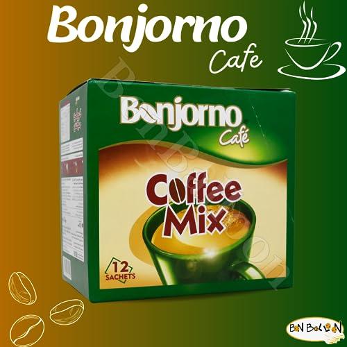 bonballoon Coffee Mix Bonjorno Cafe 2x1 With Instant Coffee & Creamer (1 Pack = 12 Sachets x 0.42 oz / 12 gm) Egyptian Egypt Kosher Halal