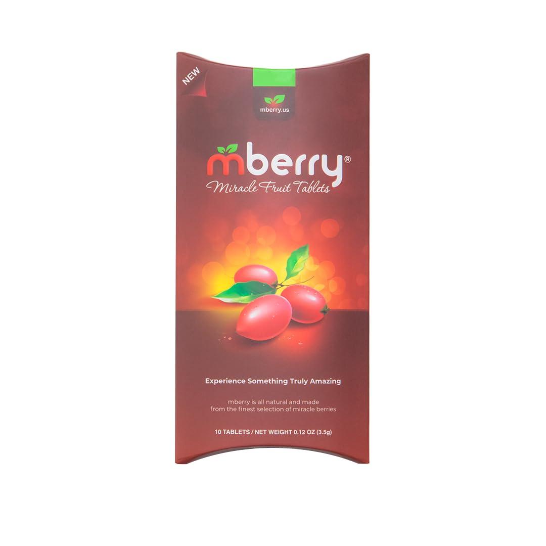 mberry mberry Miracle Berry Tablets, Miracle Fruit Snacks, 10 Count, .12 Ounce, Pack of 1
