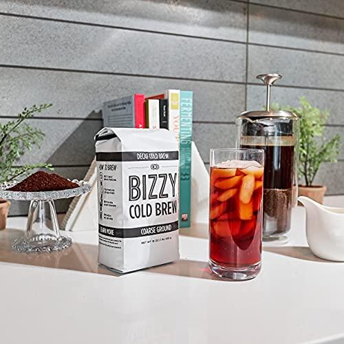 Bizzy Bizzy Cold Brew Coffee | Decaf Bundle | Coarse Ground Coffee + Brew Bags | Micro Sifted | Specialty Grade | 100% Arabica | 1 LB and 12ct Brew Bags