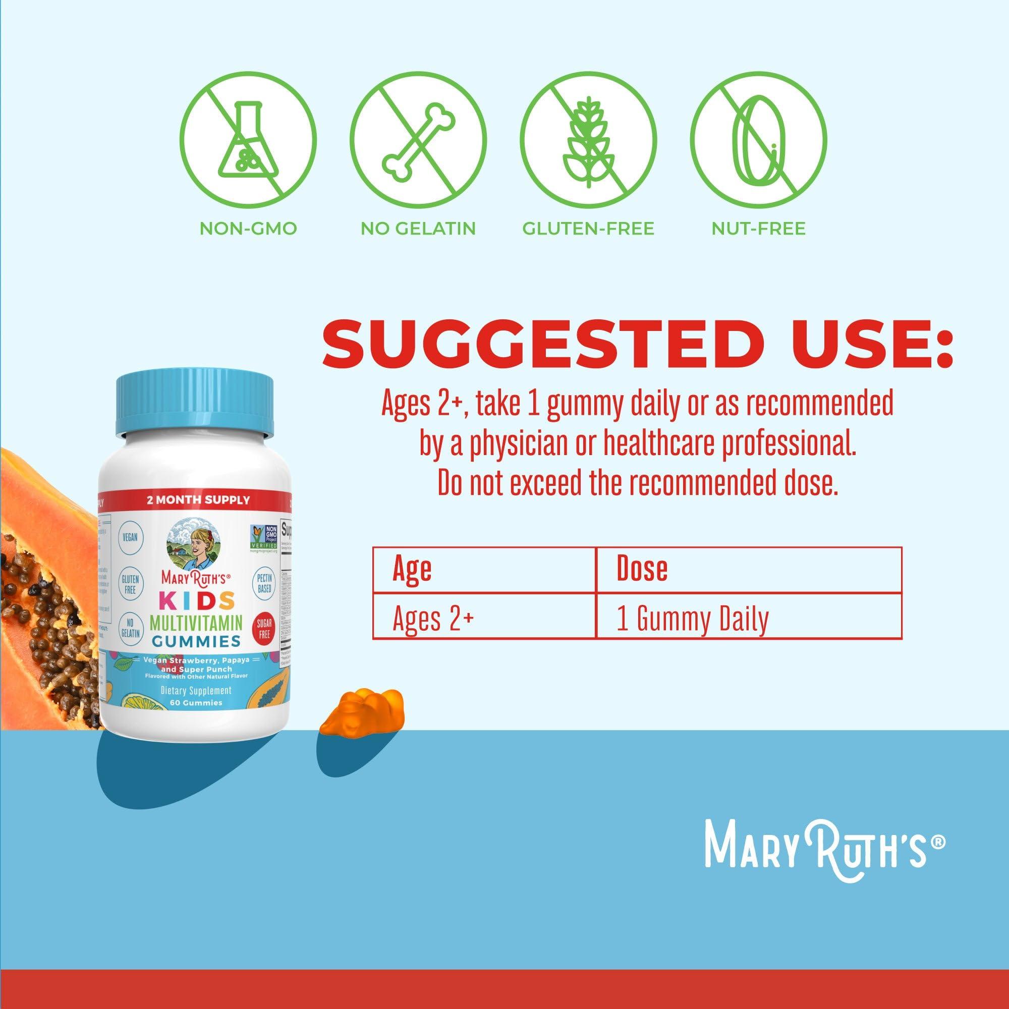 MaryRuth Organics MaryRuth Organics Multivitamin and Probiotic Gummies (Strawberry) for Kids | Clean Label Project Verified | Vitamins for Gut Health, Immunity, & Overall Wellness | Vegan, Non-GMO, Gluten Free