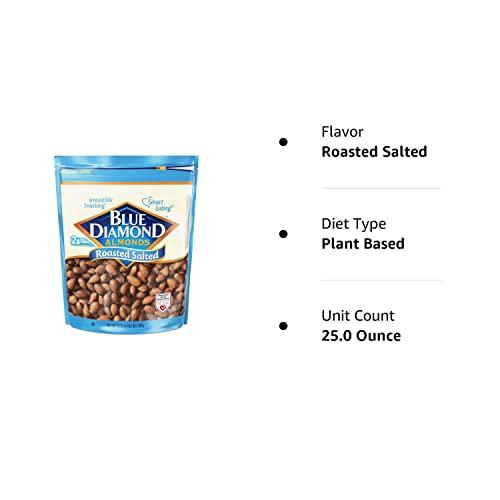Blue Diamond Almonds Blue Diamond Almonds Roasted Salted Snack Nuts, 25 Oz Resealable Bag (Pack of 1)