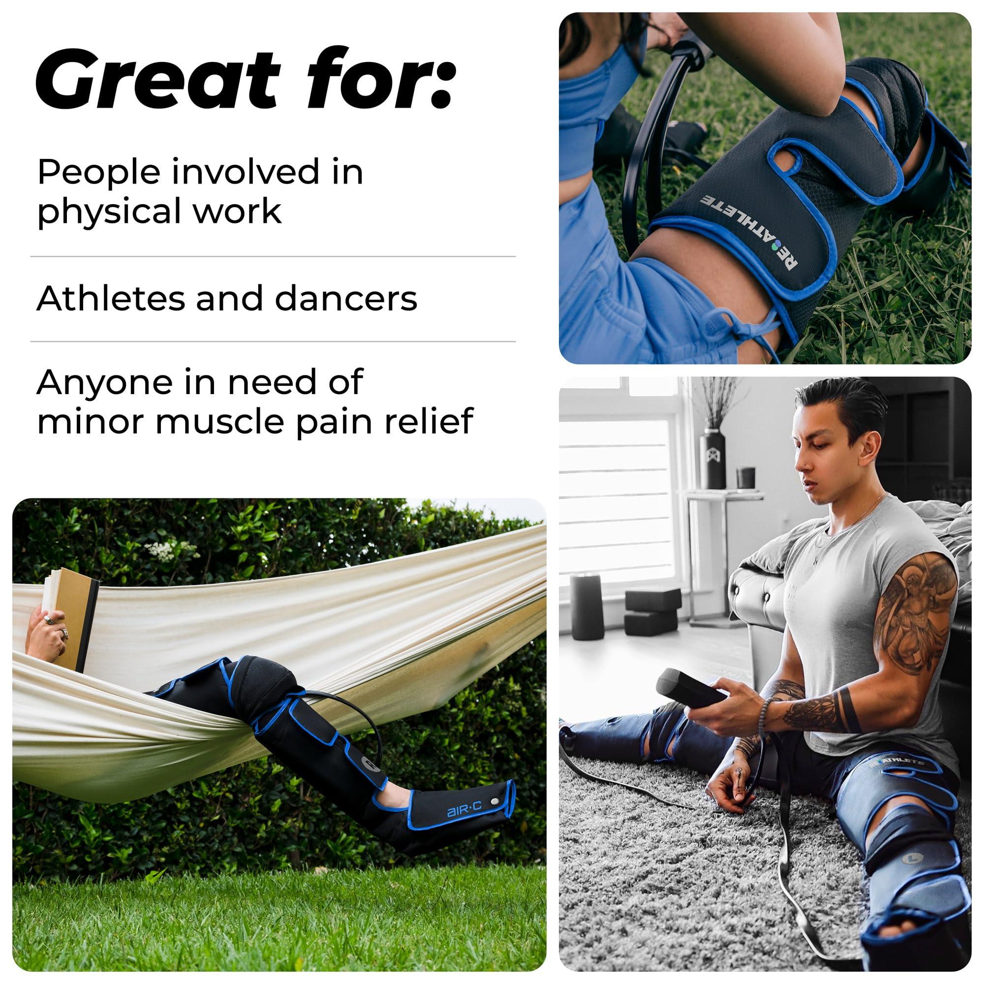REATHLETE REATHLETE Leg Massager - Full Leg Massager for Circulation and Pain Relief, 4 Modes of Massage | Thigh, Calf, Foot Massager | Air Compression Leg Massager