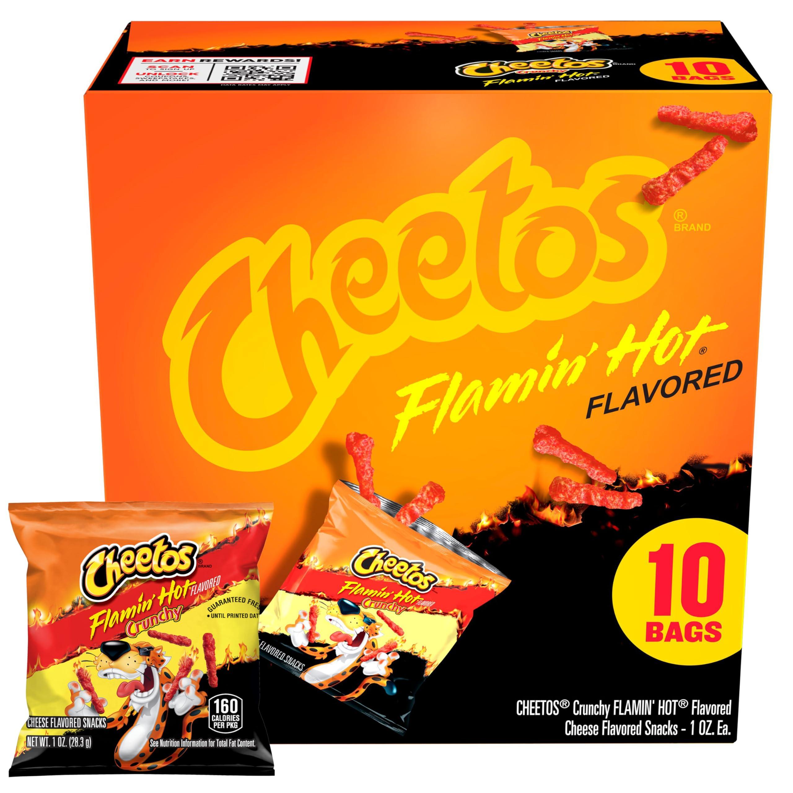 Frito Lay Cheetos Crunchy Flaming Hot, 1 Oz, 10 Pack