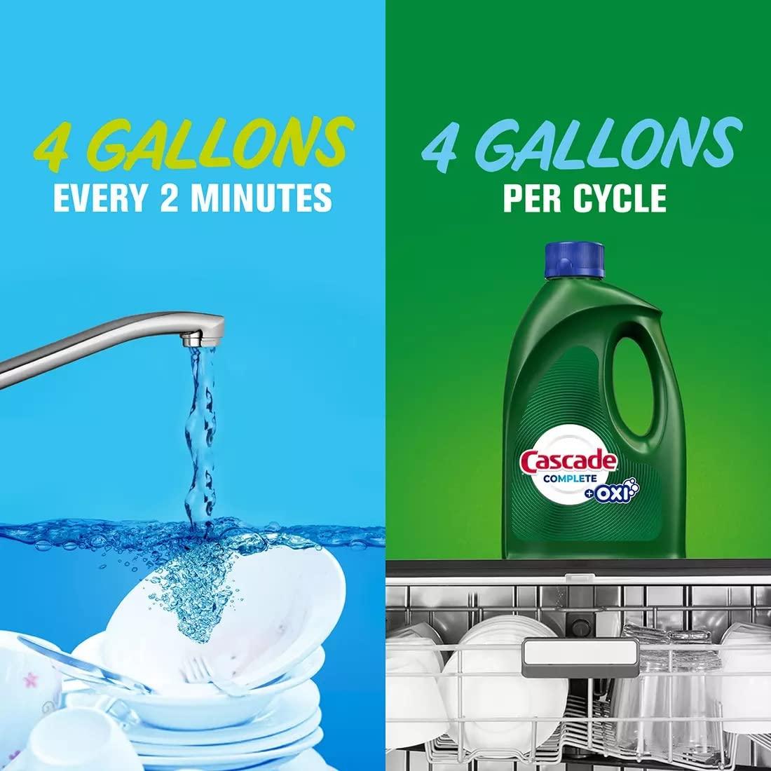 Cascade CASCADE Cascade Complete Gel and Oxi Dishwasher Detergent, 125 Fl. oz.