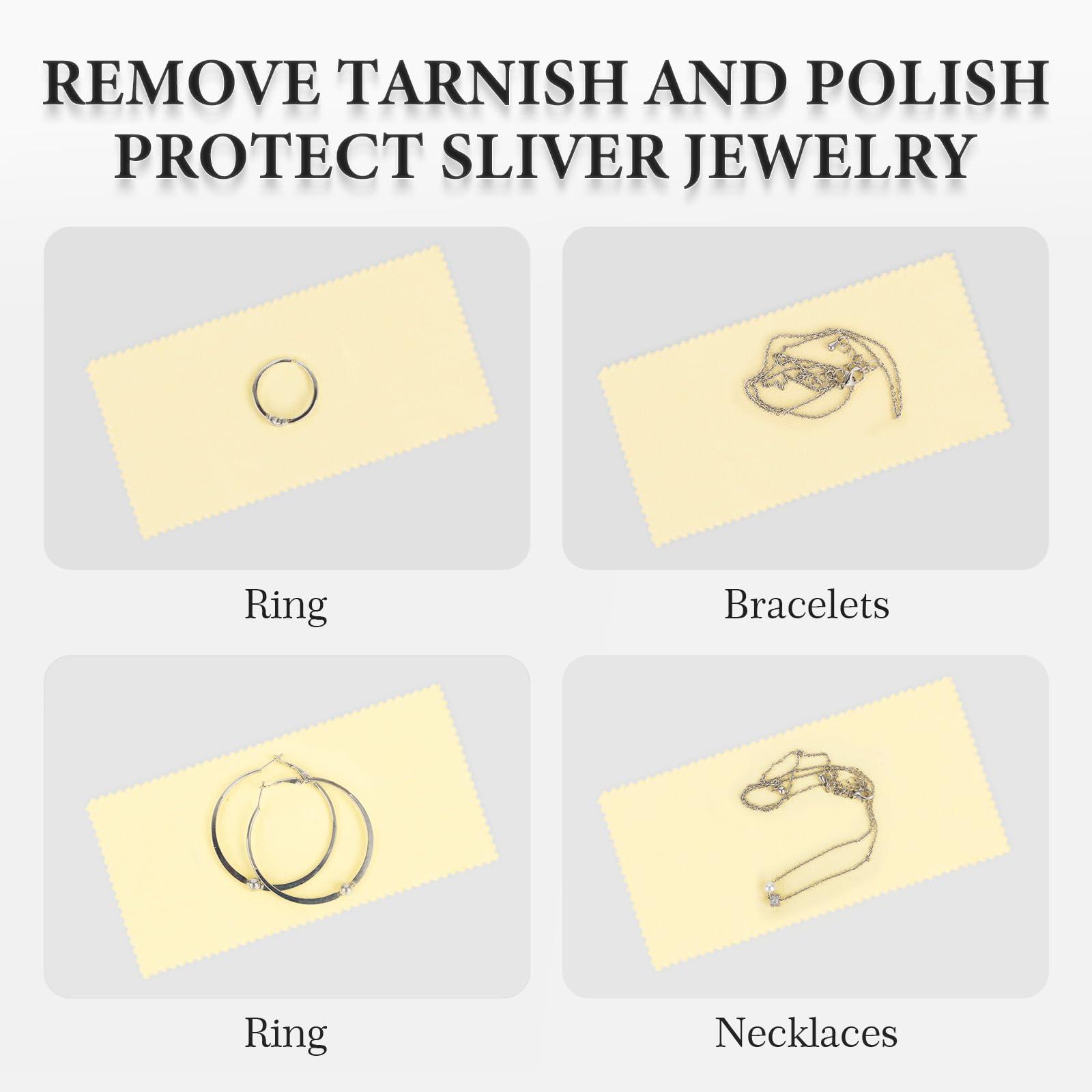 Muka Muka 500 Pcs Custom Polishing Cloths 1.5\" x 3.2\", Blue Jewelry Cleaning Cloths for Silver, Gold, Platinum, Mini Size