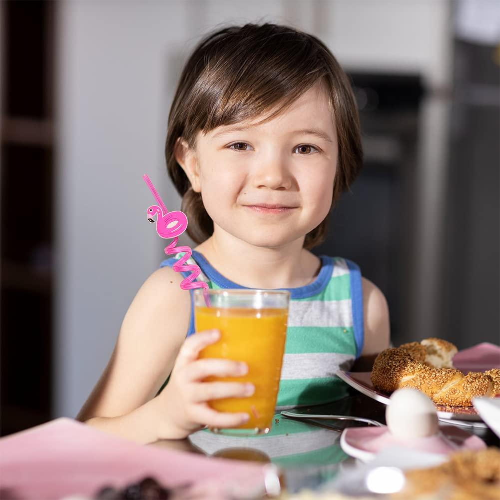 AHYS Crazy Straws 30 Pcs Colorful Plastic Silly Straws with Cartoon Decoration for Kids Birthday Party Supplies - 10 Styles