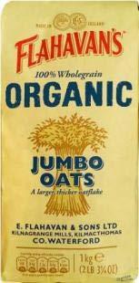 Flahavan\'s Flahavan\'s Irish Organic Jumbo Oats (1Kg) - Pack of 2