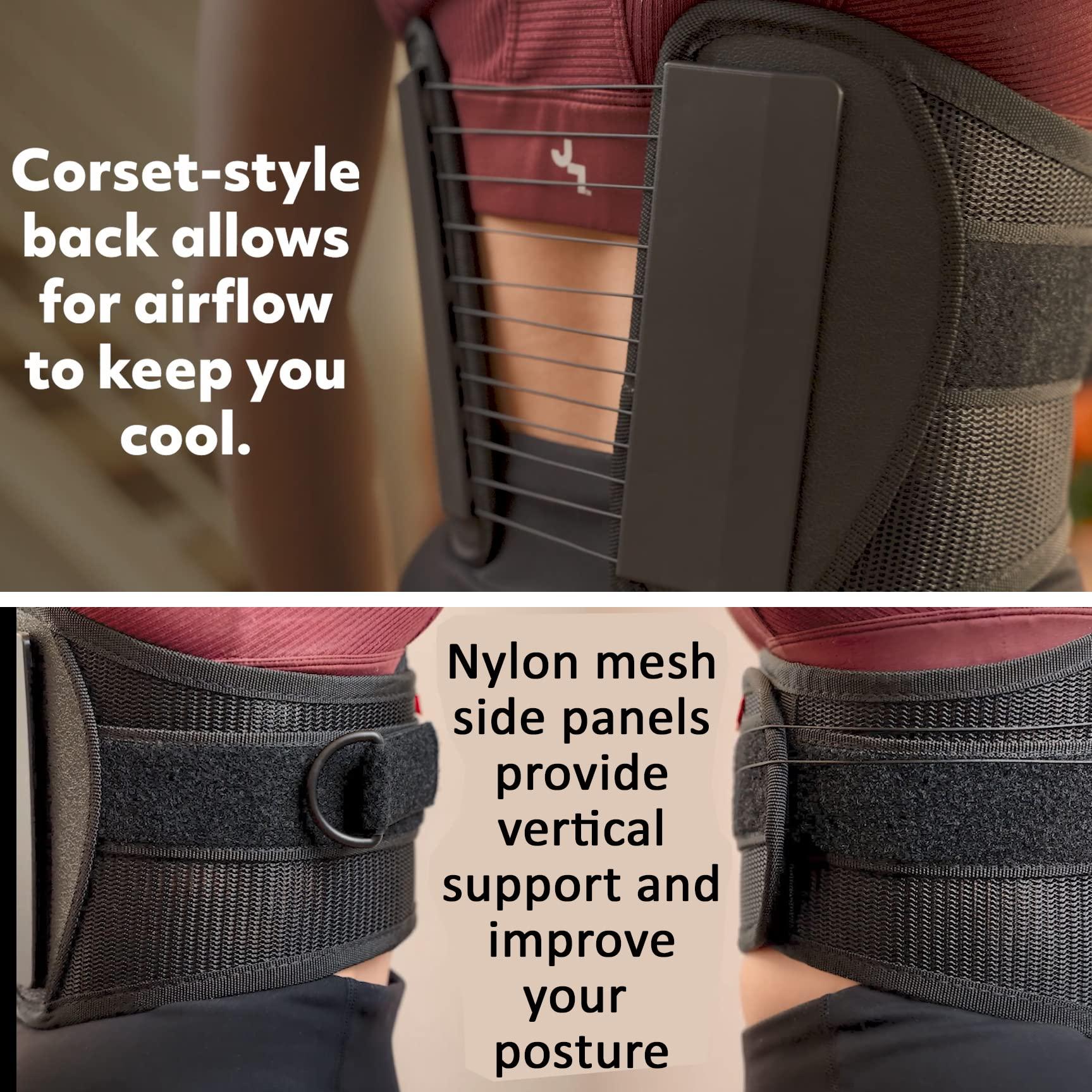 Roscoe Medical Ottobock The S.P.I.N.E. Adjustable Lower Back Brace with Pulley System - Lumbar Back Support Belt for Men and Women - Compression to Relieve Lower Back Pain & Spine Pressure, Large