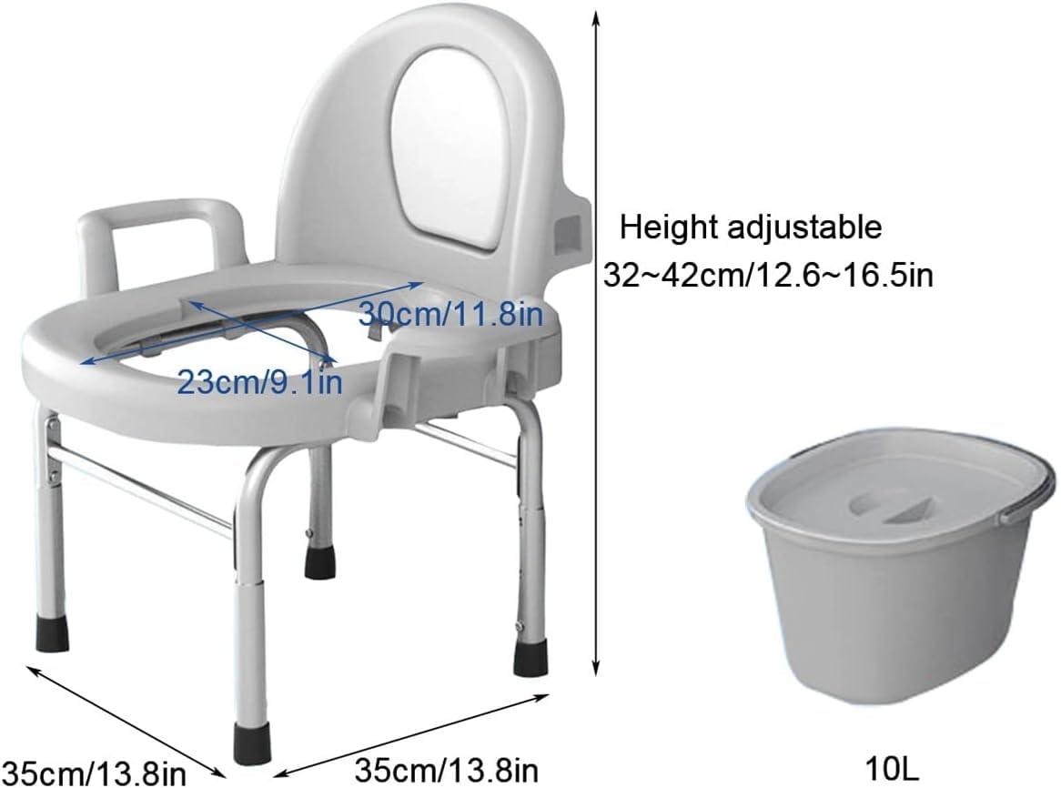 JITEM JITEM Bathroom Portable Bedside Commode Chair for Toilet Height Adjustable Adult Potty Chair Anti Slip and Anti Rollover Shower Stool for Home & Bedroom Use Home Use