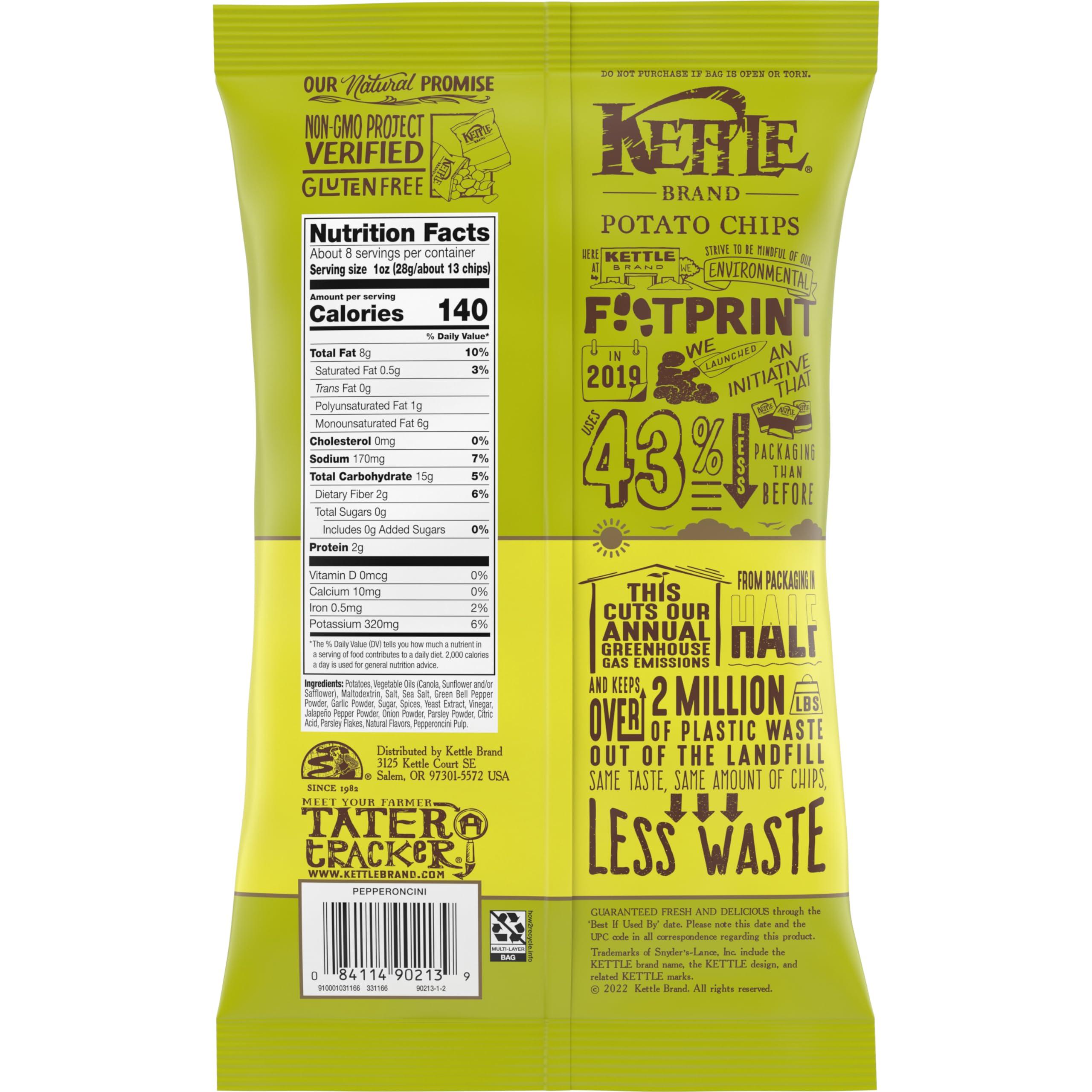 Kettle Brand Kettle Brand Potato Chips Pepperoncini, 7.5 Oz (Pack of 4)