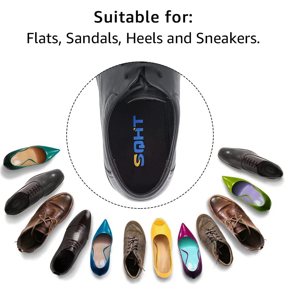 SQHT SQHT Adjustable Orthopedic Heel Lift Inserts - Height Increase Insoles for Leg Length Discrepancies and Achilles Tendonitis, Heel Cushion Lifts for Men and Women (BlackLarge-Women\'s 10-13|Men\'s 9-14)