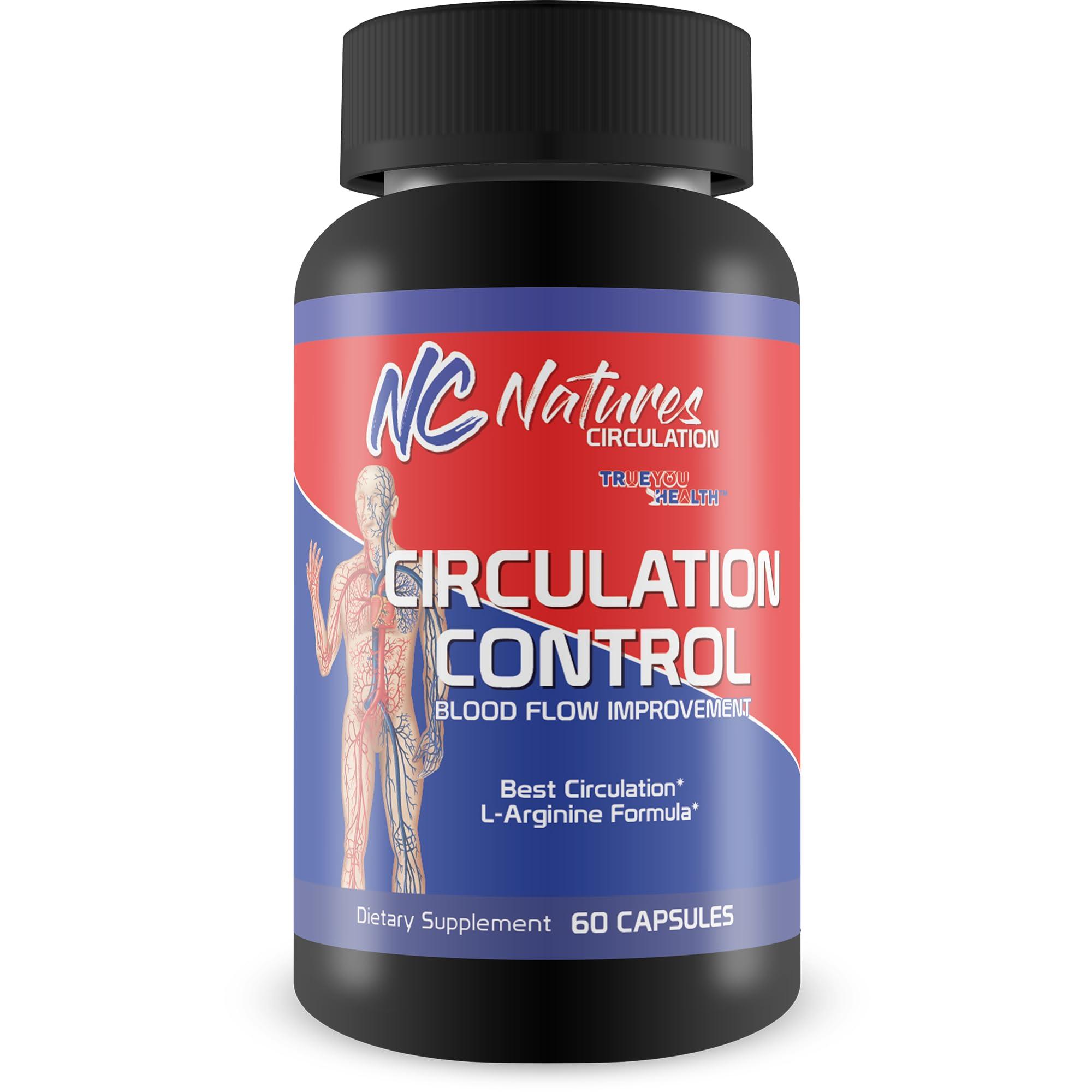 Natures Circulation Circulation Control - Blood Flow Improvement - Body & Leg Circulation Supplements - Blood Circulation Supplement - L-Arginine Formula for A Circulation Boost - Poor Circulation Supplements