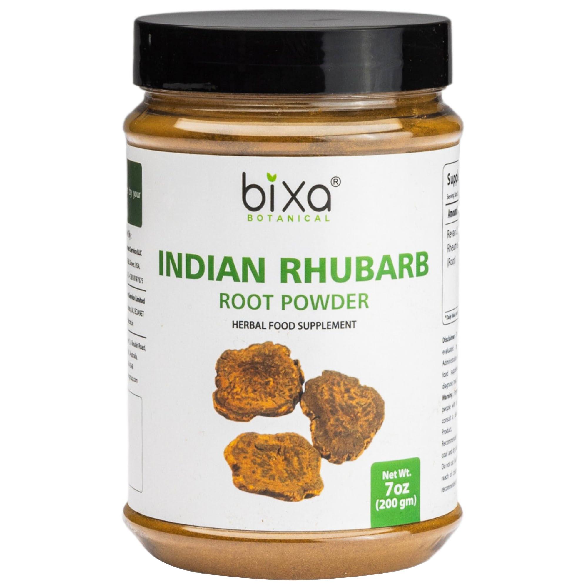 bixa BOTANICAL bixa BOTANICAL Indian Rhubarb Powder | Rheum Emodi | Ayurvedic Herbal Supplement | Gluten Free, Non-GMO, Steam Treated, Vegan, 100% Pure | 200g / 7oz