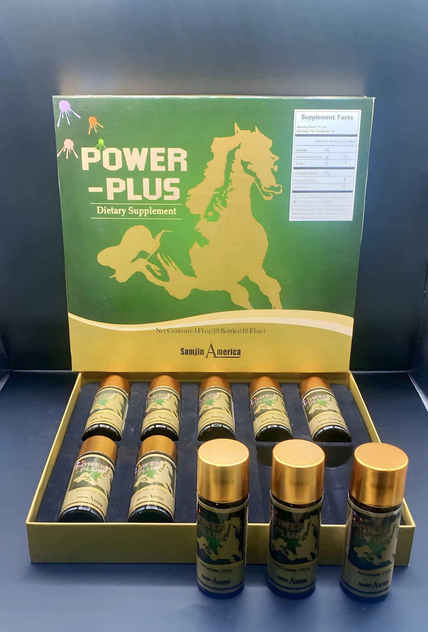 POWER-PLUS Power Plus Extra Strenght/Ginseng Energy Drink. 1oz X 10BOTTLES.