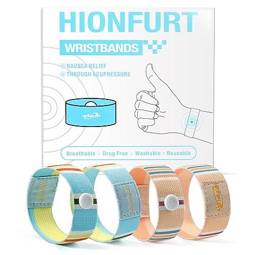 Hionfurt Hionfurt Nausea Relief Motion Sickness Bands, Sea Sickness Wristbands Motion Sickness (Cruise,Plane) Morning Sickness Anti Nausea Relief Wristband Bracelets for Pregnant Women and Adult Kids(2 Pairs)