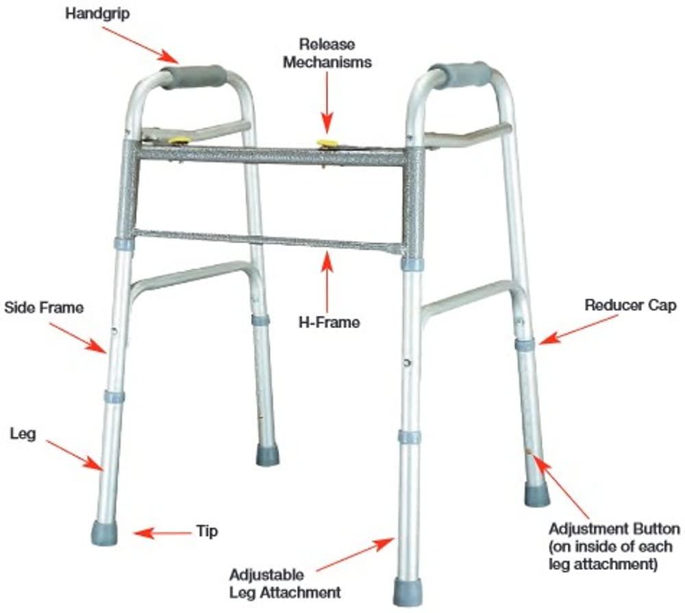 Graham-Field Lumex 604070A Imperial Collection Dual Release X-Wide Folding Walker, Aluminum (Pack of 2)
