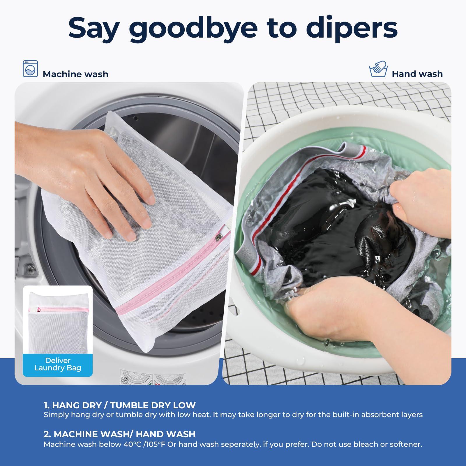 CARER Healthcare Incontinence Pregnancy CARER Washable Incontinence Underwear for Men, Front Absorbent Urine 80ml, 2 Pack, Large, Blue/Gray, Reusable, Waterproof