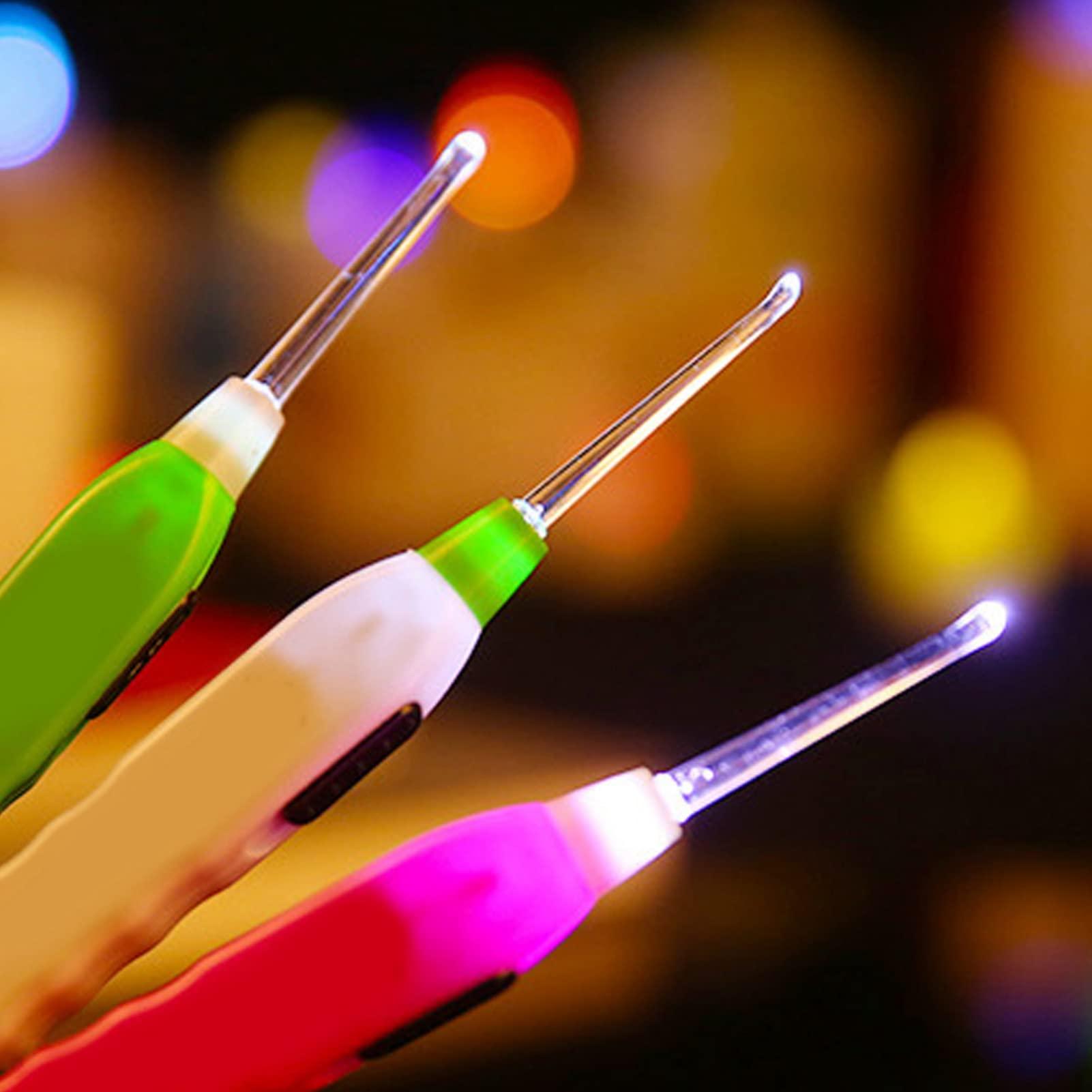 Agatige Baby LED Light Ear Pick, Flashlight Earpick Earwax Cleaning & Removal Tool Ear Wax Remover Clip Tweezers with 3 Ear Spoon for Baby and Adult