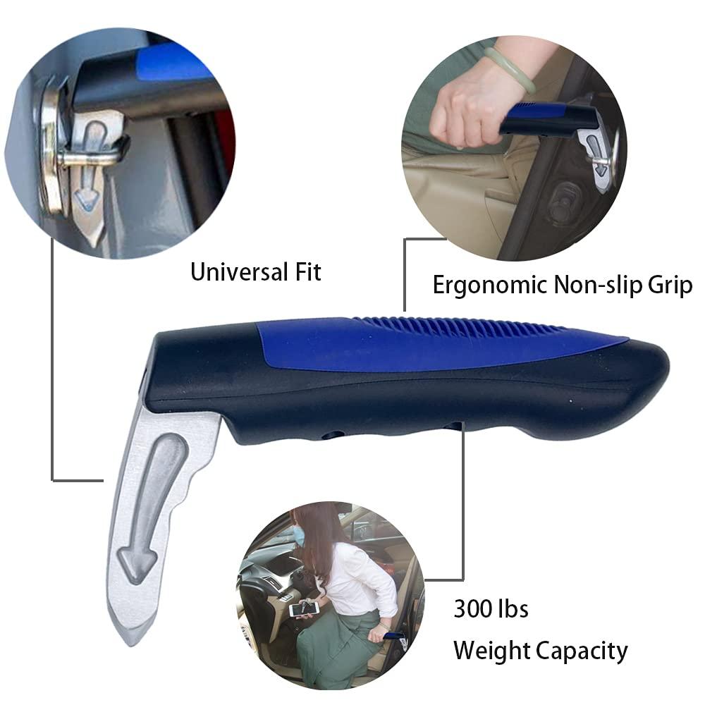 ZipSeven ZipSeven Car Assist Handle for Elder Cane-Portable Vehicle Support Grab Bar Automotive Door Transfer Haddicapped Assistance 2 in 1 Mobility Standing Aid for Able (Blue, 2)