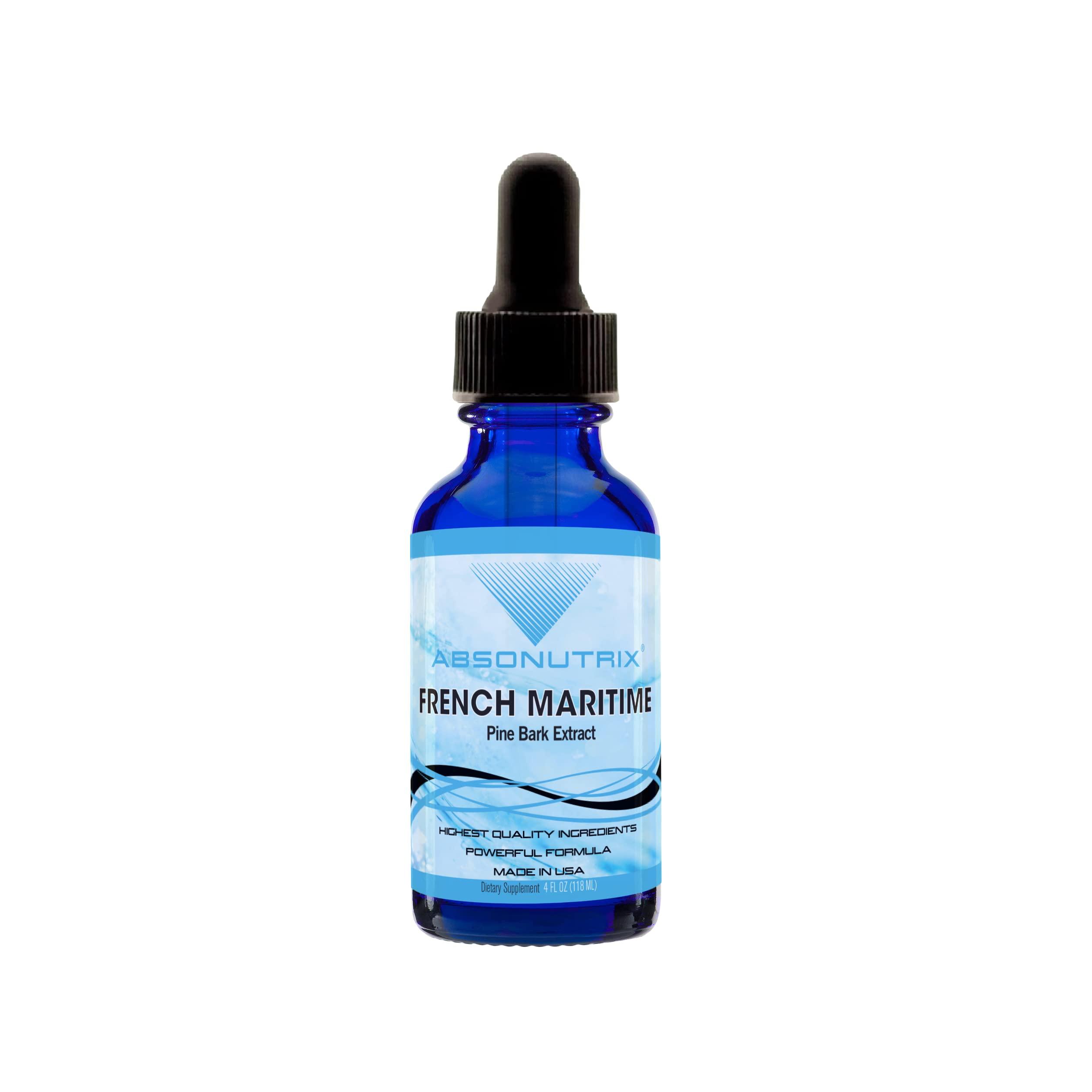 Absonutrix Absonutrix French Maritime Pine Bark Extract 590 mg, 4 Fl Oz drops - 200 Servings, Bioavailability, Easy-To-Consume, Cruelty-Free, Vegetarian, Third-Party Tested, Non-GMO, Made in USA