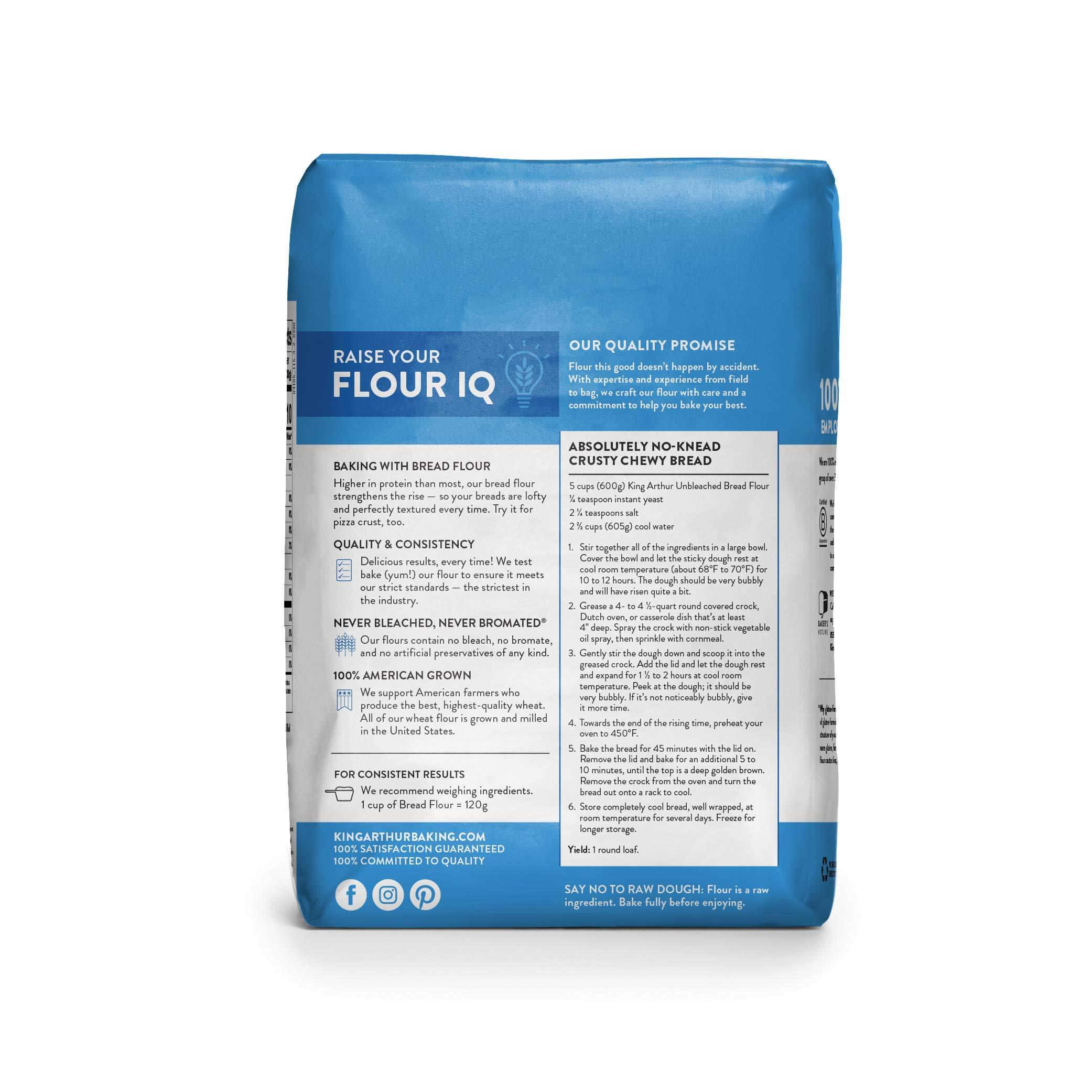 King Arthur King Arthur F King Arthur Flour Unbleached Bread Flour, 5 Pound (Packaging May Vary),, 5 Pound ()