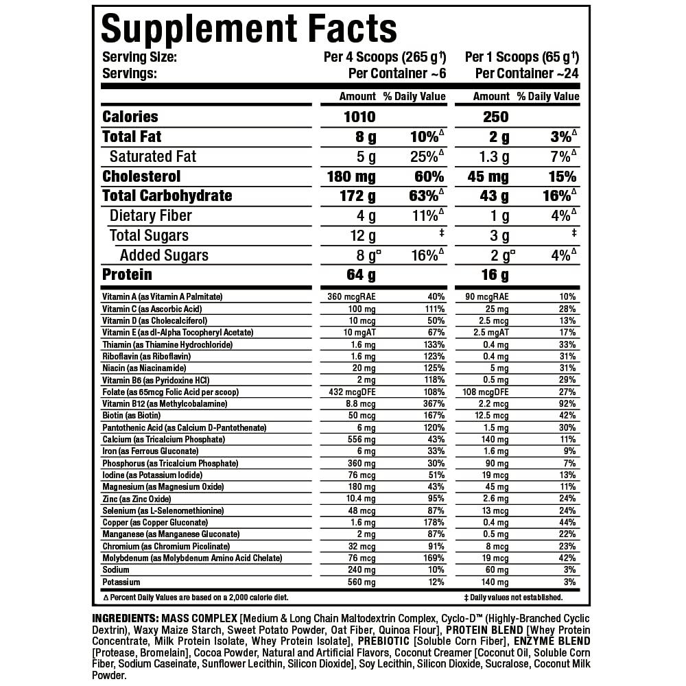 ALLMAX Nutrition ALLMAX QUICKMASS, Chocolate - 3.5 lb - Rapid Mass Gain Catalyst - Up to 64 Grams of Protein Per Serving - 3:1 Carb to Protein Ratio - Zero Trans Fat - Up to 24 Servings
