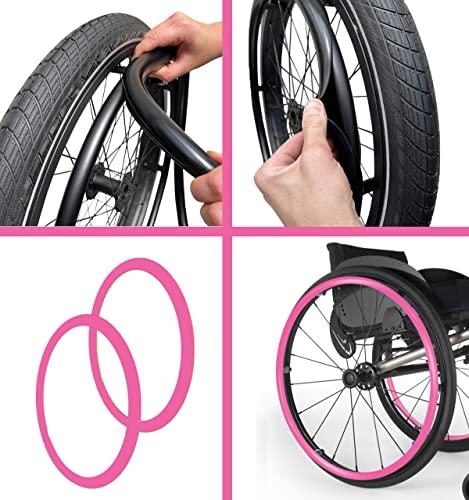Broutery Broutery Wheelchair Push Rim Covers, 24inch Non-Slip Grips, 1 Pair Silicone Hand Cover, Rear Wheel Grips Accessories, Pink