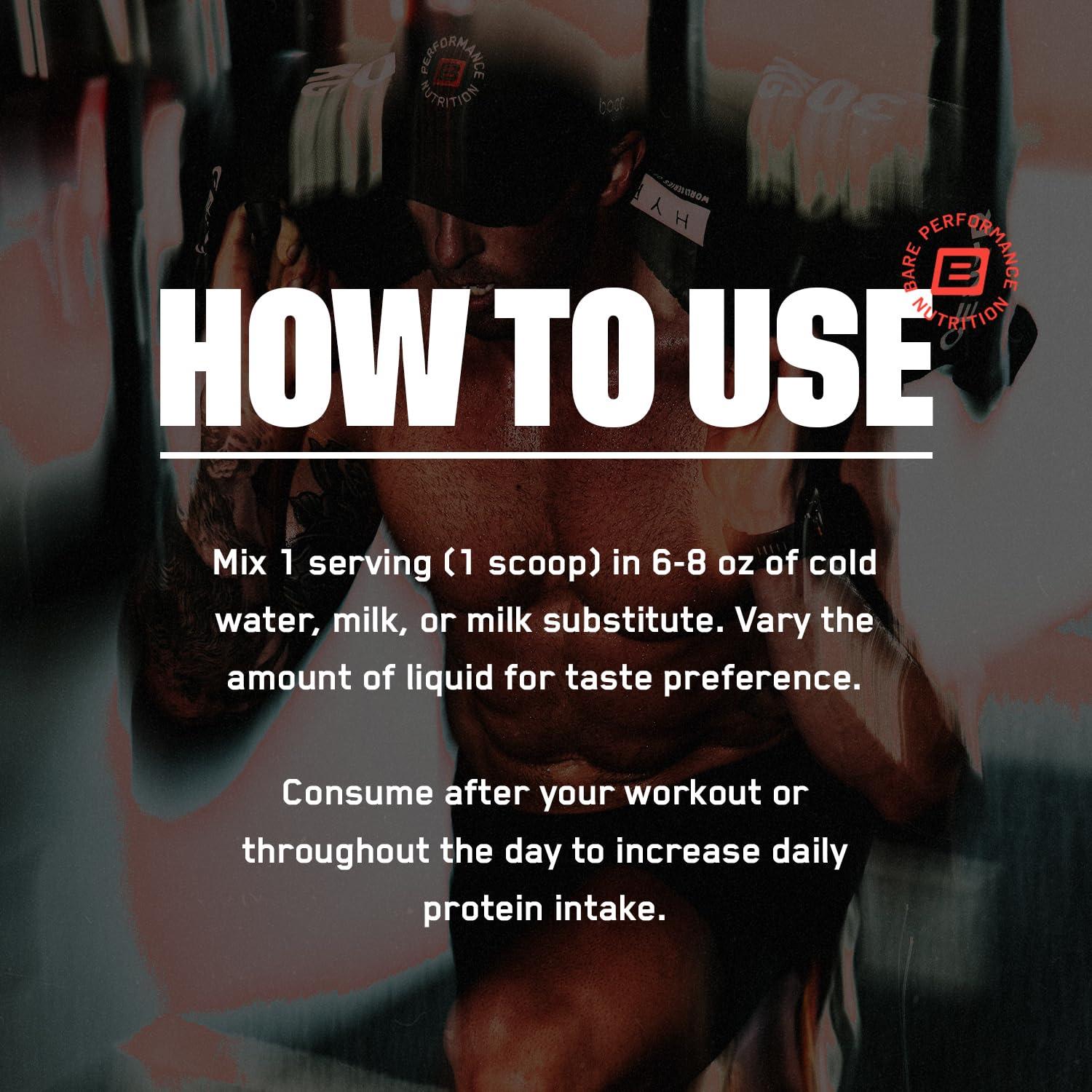 BARE PERFORMANCE NUTRITION BARE PERFORMANCE NUTRITION, BPN Whey Protein + Casein Protein Powder Blend, Strawberry, 25g Protein per Serving Supports Lean Muscle Recovery, 27 Servings, Third Party Tested