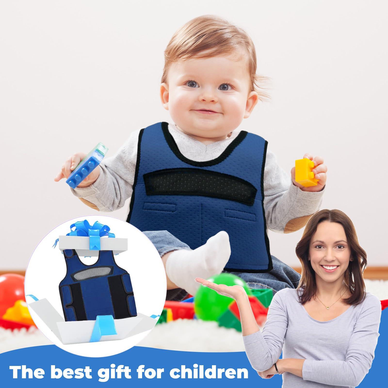 oboist Compression Vest for Kids (Large, Ages 10+) Weighted Vest for Kids Including 6 Removable Weights Navy Blue