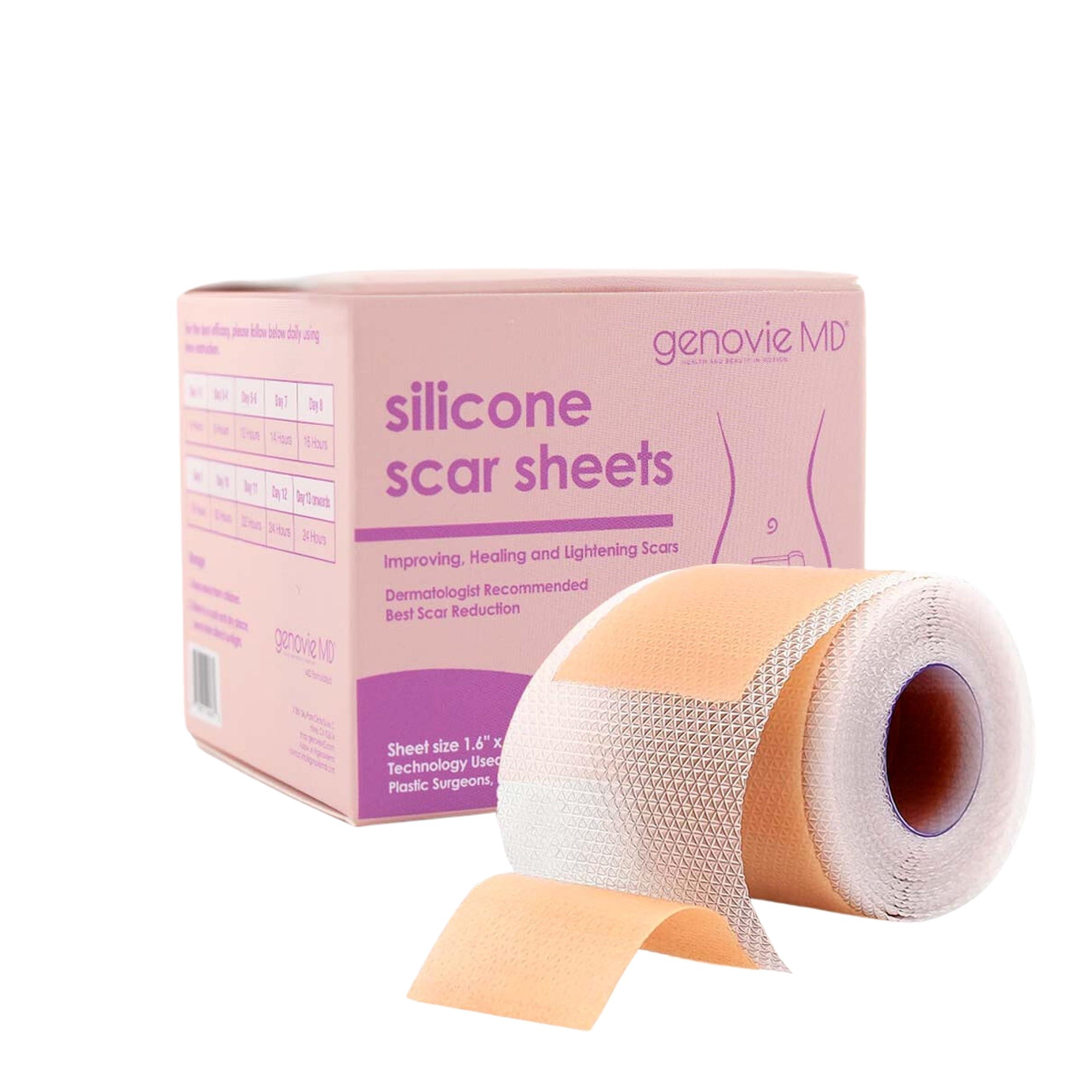 genovie MD Genovie MD Medical Grade Silicone Scar Sheets - Scar Tape Roll Treatment for C-Sections, Keloids, Acne, Post Operative Surgeries, Burns, 6 month Supply, Reusable and Removable Scar Sheets