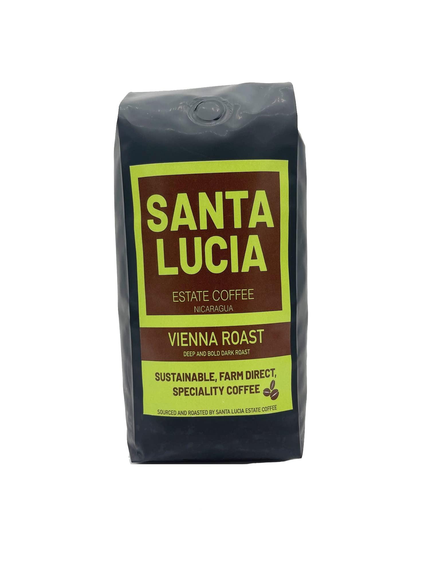 Santa Lucia Estate Coffee Santa Lucia Nicaraguan Specialty Coffee - Vienna Roast 3 Pounds (3-16oz Bags, Ground)