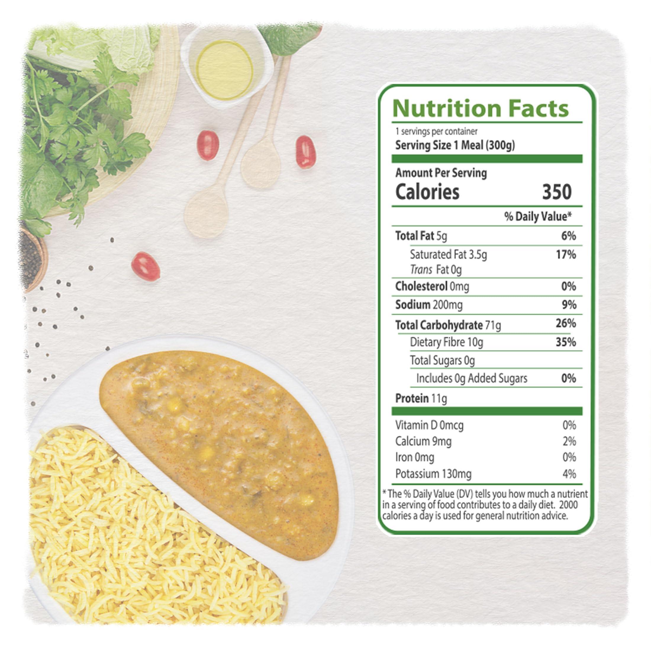 Food Earth Food Earth Ready to Eat Indian Cuisine - Five Lentil Curry with Turmeric Rice - Microwavable, Pre-packaged & Lunchable- Organic, Vegan, Gluten-Free, GMO-Free, Plant-Based - 10.58 oz each - Pack of 6