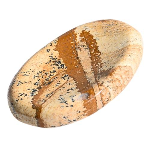 ANAYA AGATE Worry Stones Picture Jasper Crystal Thumb Worry Stone for Anguish, Stress Relaxing and Soothing Balance Stones for Meditation, Stress Relief Healing Stones and Crystals for Men and Women