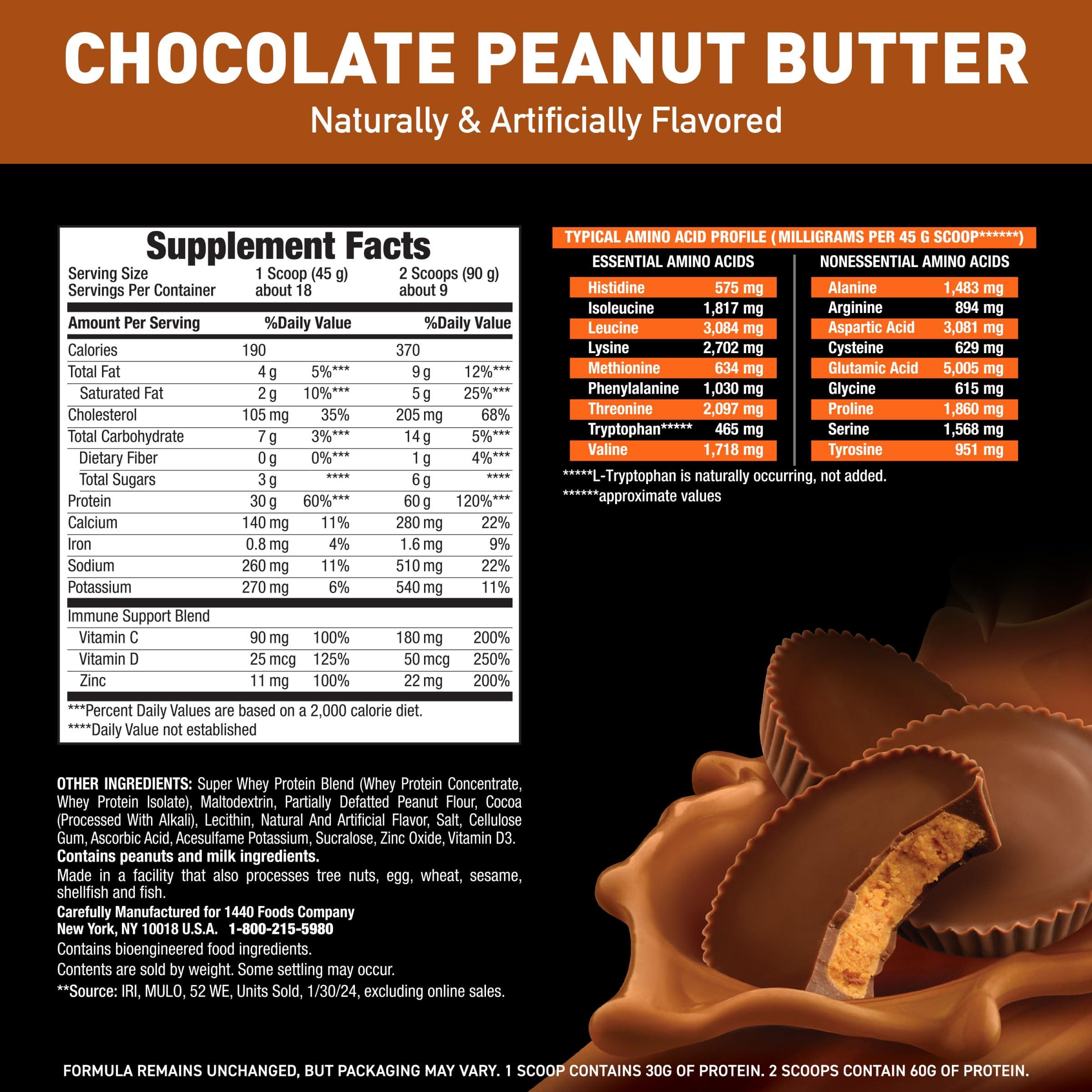 Body Fortress Body Fortress 100% Whey, Premium Protein Powder, Chocolate Peanut Butter, 1.78lbs (Packaging May Vary)