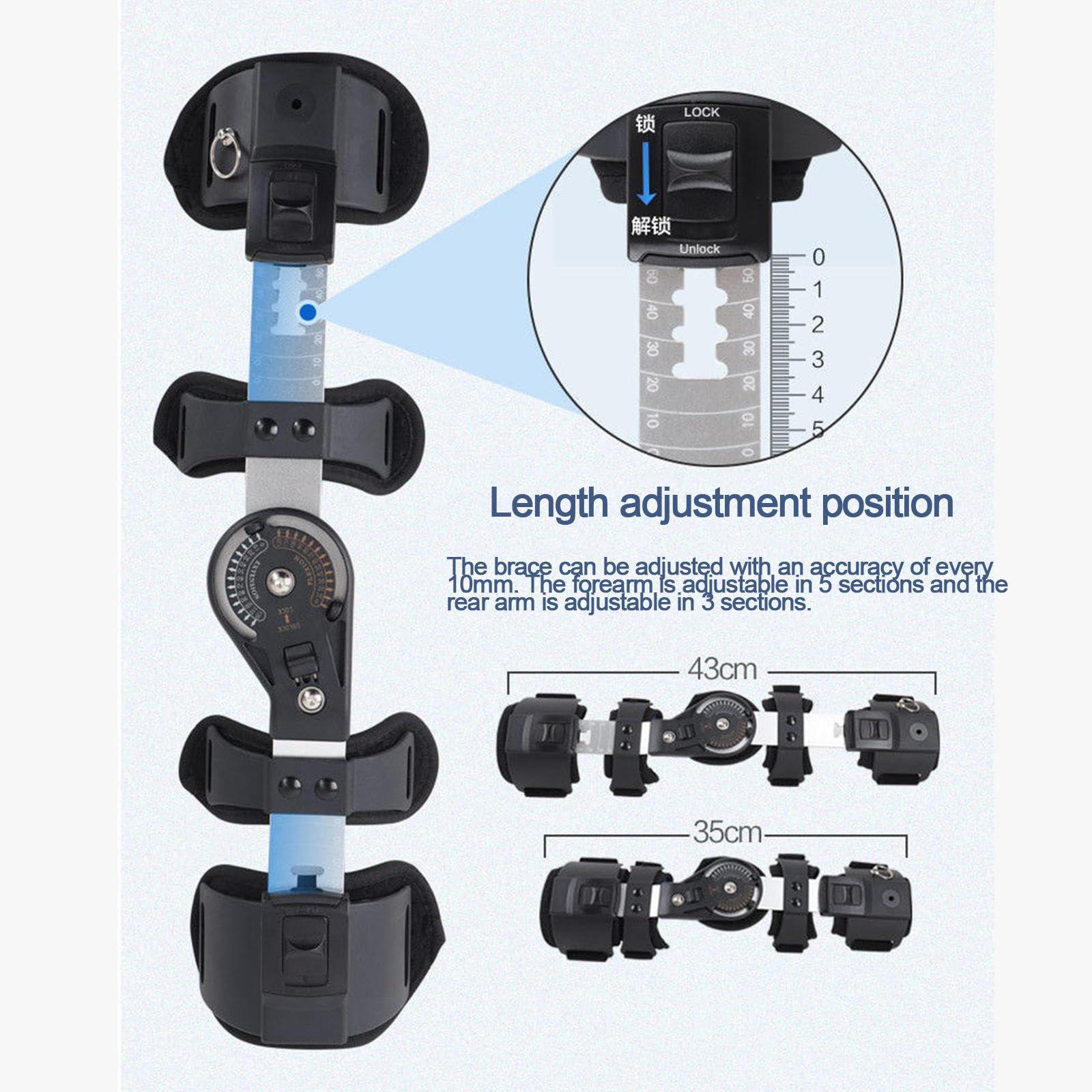 PopieL Post Op Elbow Brace for Surgery Pain Relief Recovery, Adjustable Hinged Rom Elbow Brace, Elbow Splint Immobilizer for Left or Right Elbow, Hand Arm Splint for Men Women,right