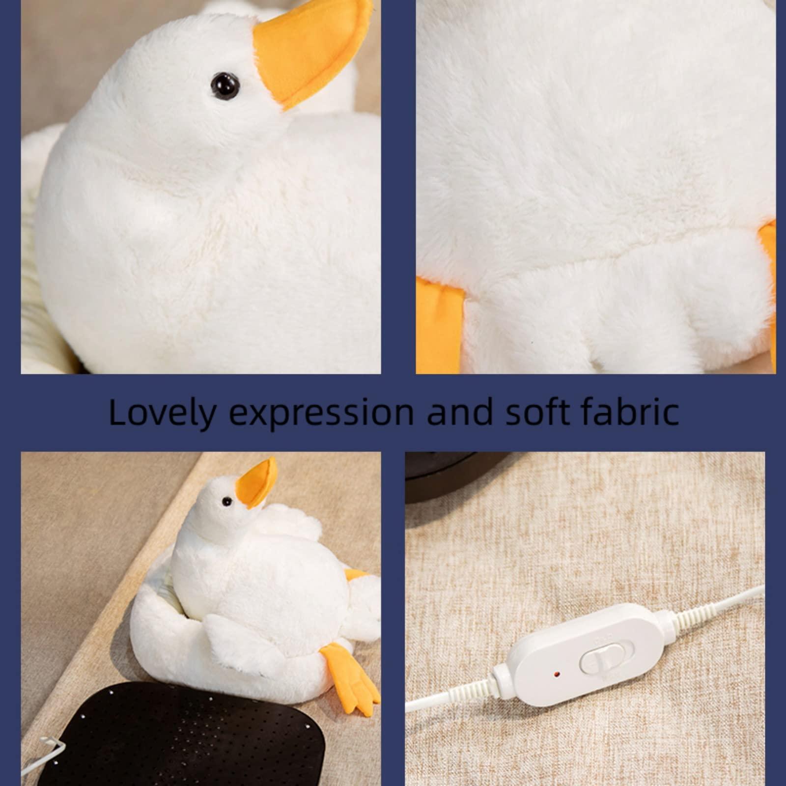 Generic Heated Feet Warmer USB Rechargeable Cute Cartoon Shape Foot Warmers Foot Heater Electric Heating Pad Winter Office Heating Shoes Foot Warmer Slippers (Grey Goose)