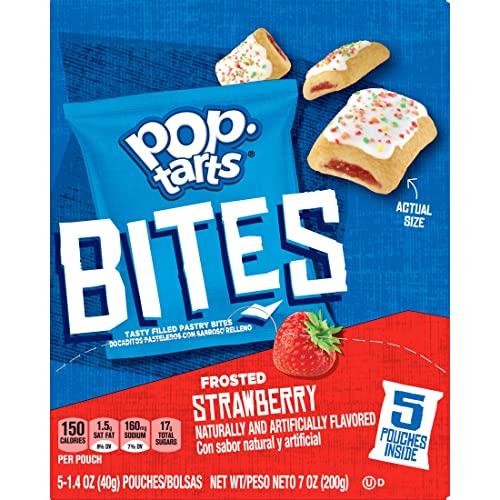 Pop-Tarts Pop-Tarts Baked Pastry Bites, Kids Snacks, School Lunch, Frosted Strawberry (5 Boxes, 25 Pouches)