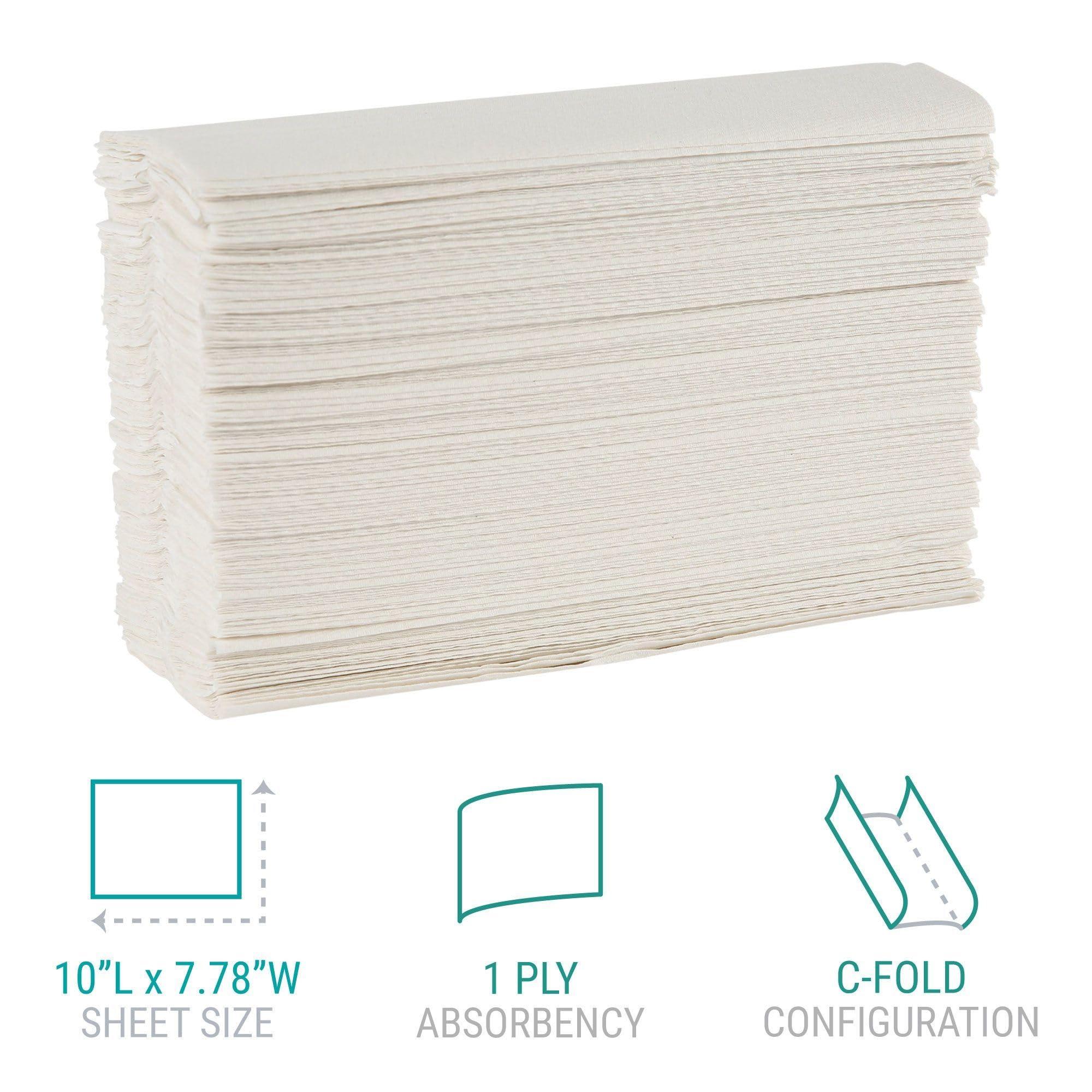 Windsoft Windsoft C Fold Disposable Bathroom Paper Towels, 2,400 Recycled White Hand Towels, 200 Towels Per Pack, 12 Packs Per Carton, 13.25\"x10.2\", Embossed