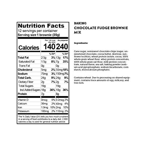 Kodiak Cakes Kodiak Brownie Baking Mix, Chocolate Fudge, High Protein,100% Whole Grains, (Pack of 1)