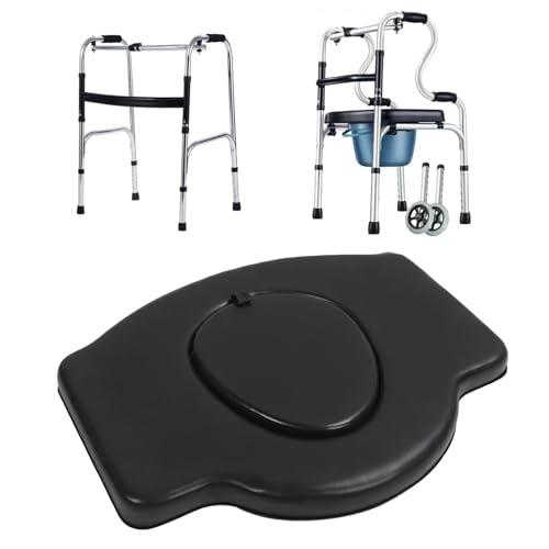 FILFEEL Folding Walker Potty Plate Commode Plate Elderly Walker Seat, Memory Foam Cushion, Portable Toilet for 4 Legged Walkers Commode Board with Convenience