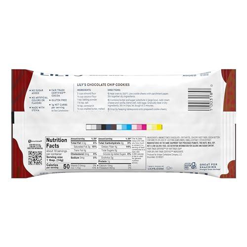 Lily's LILY\'S Dark Chocolate Style No Sugar Added, Baking Chips Bags, 9 oz (3 Count)