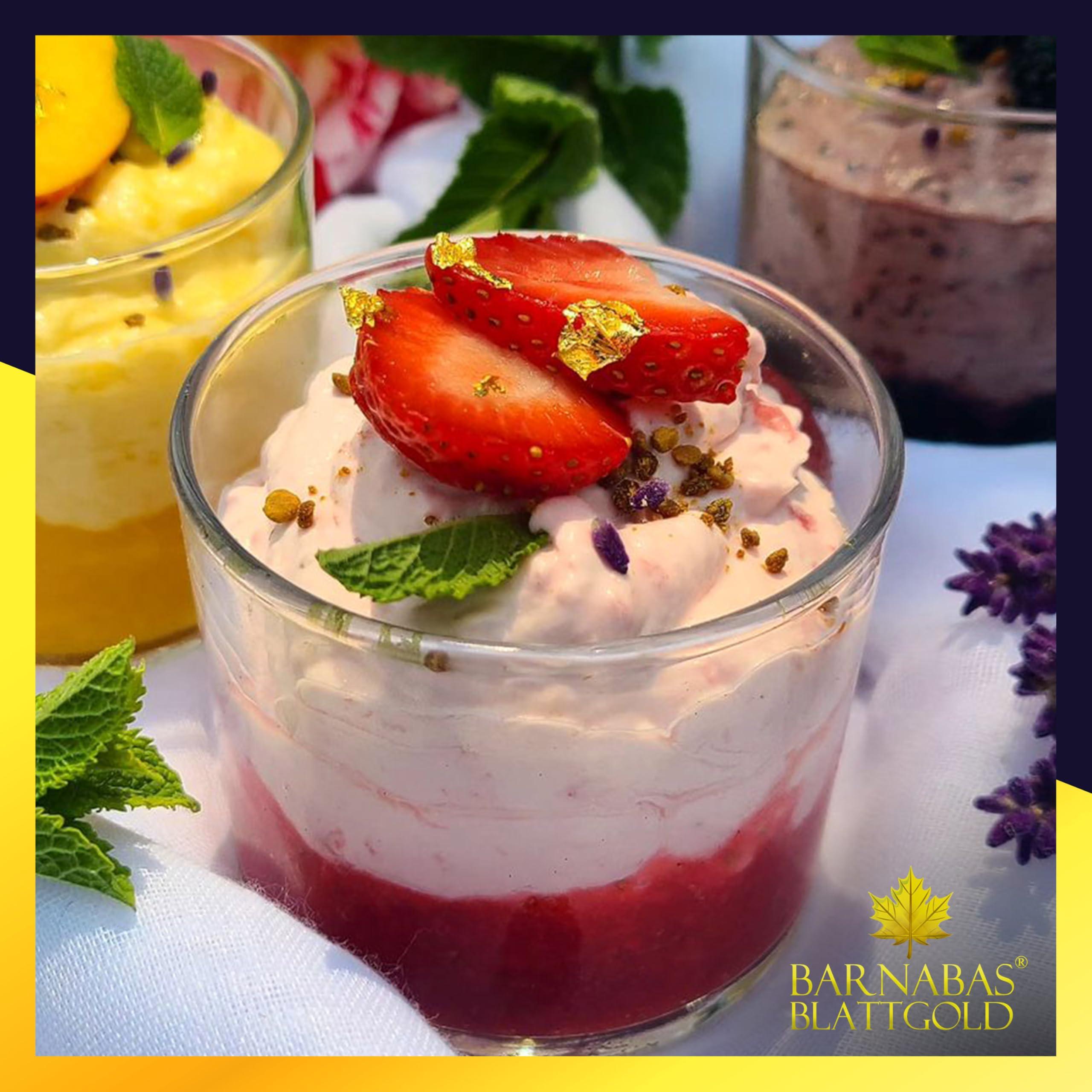 BARNABAS BLATTGOLD Barnabas Blattgold Genuine Edible Gold Flakes,150mg/Jar, Edible Gold Leaf for Cake Decorations, for Baking, for Drinks and for Food