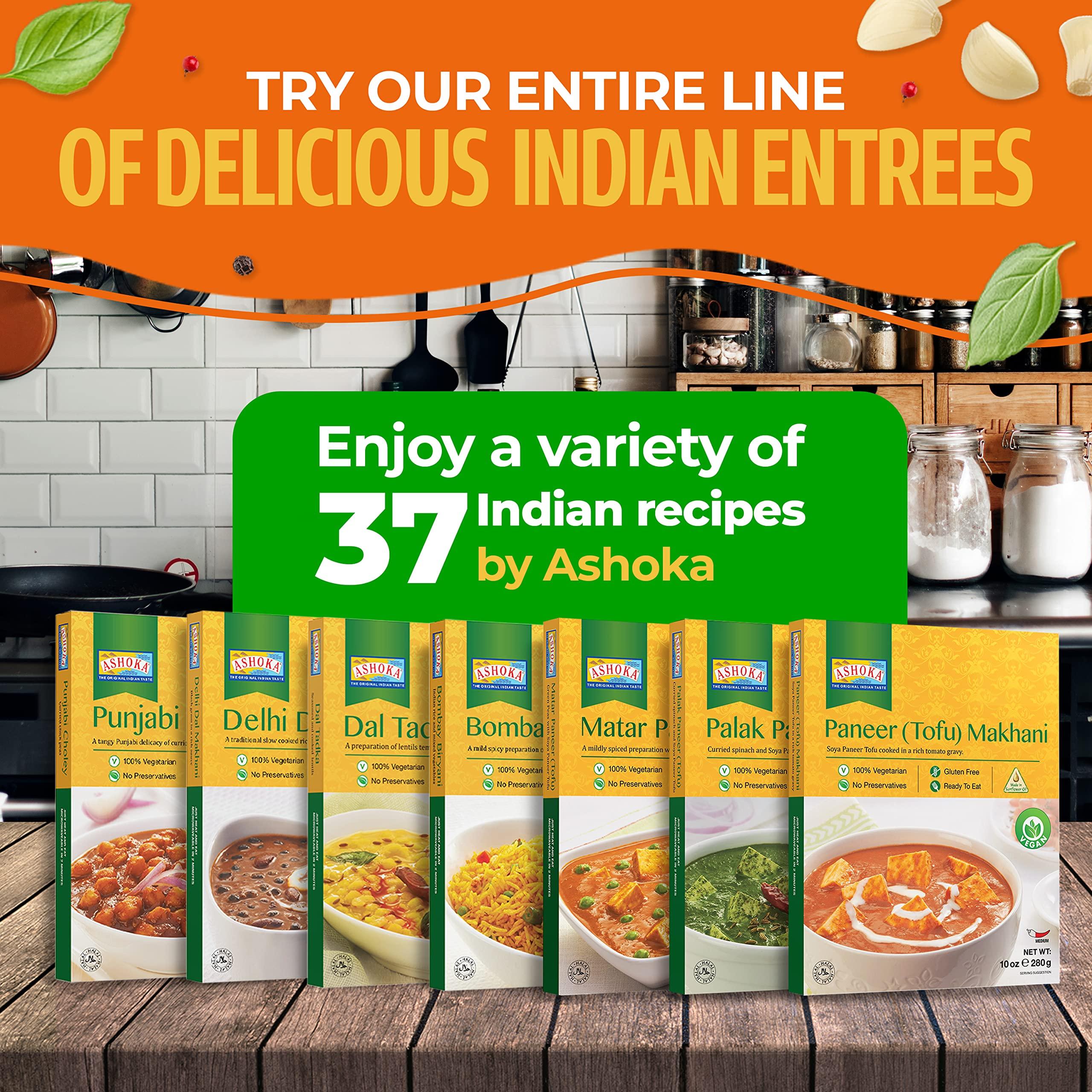 Ashoka Ashoka Real Indian Meals 1932, Vegan Potato Curry, Ready to Eat Dum Aloo, All-Natural Instant Meals, Healthy Work Lunch, Kosher Certified, Gluten-Free, and with No Preservatives, Pack of 5