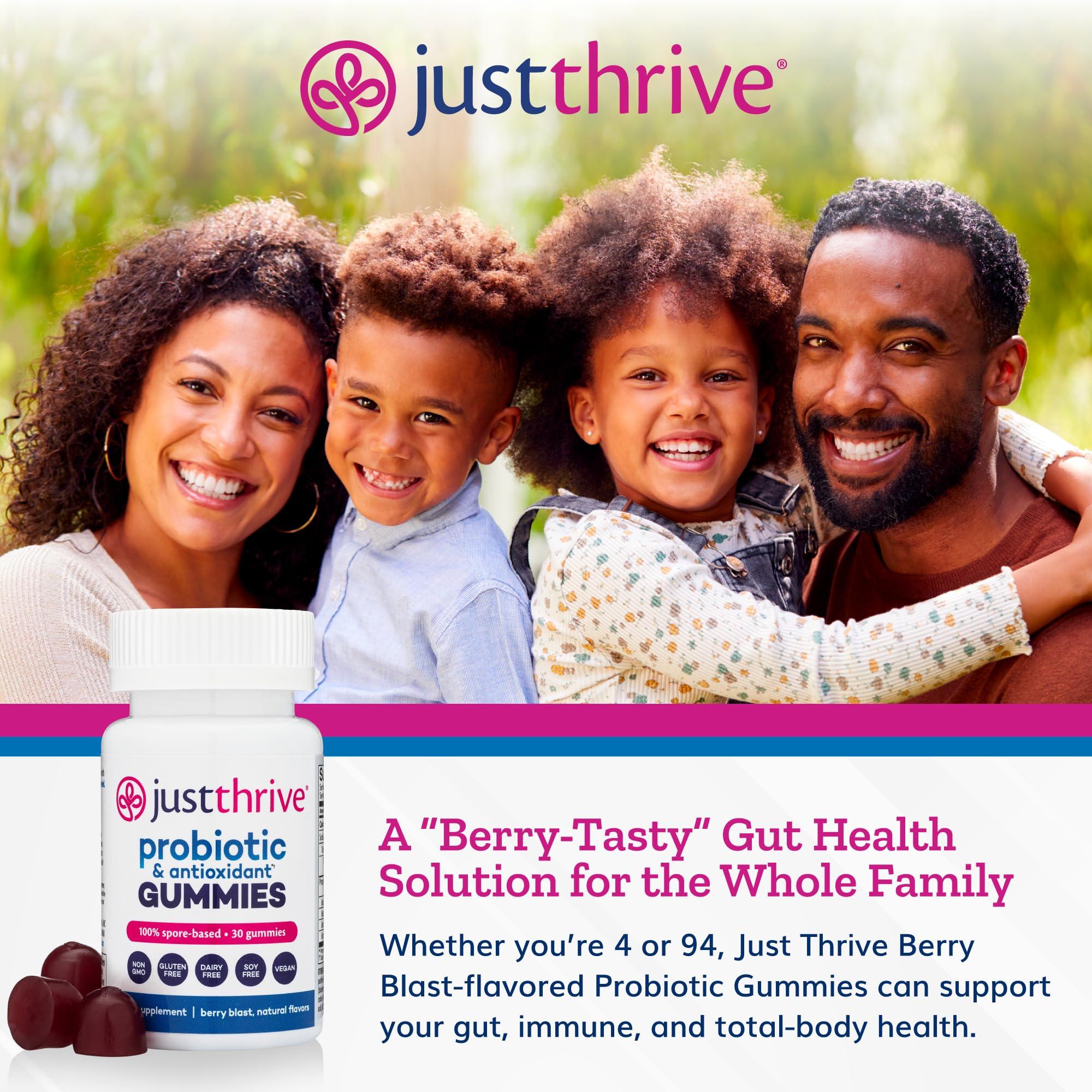 Just Thrive Just Thrive Probiotic Gummies - Kids, Men, and Womens Probiotic - for Digestive and Overall Health, 30 Count