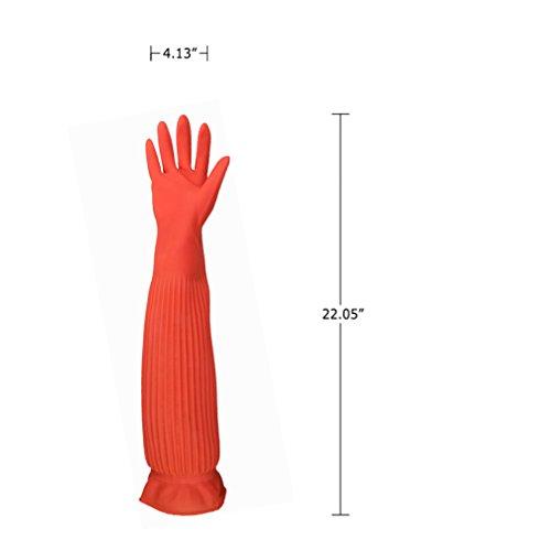 SYROVIA SYROVIA Household Arms Length Rubber Latex Cleaning Long Glove Reusable Kitchen Natural Rubber Living Wash Gloves