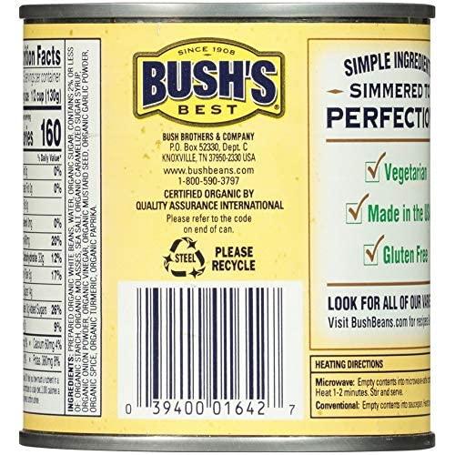 Bush's Best Bush's Best Organic Baked Beans, 16 Ounce Can - Canned Beans, Baked Beans Canned, Source of Plant Based Protein and Fiber, Low Fat, Gluten Free (Pack of 6)